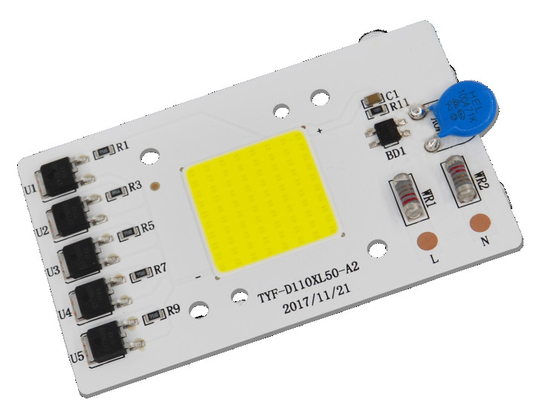 White Color, Full Spectrum 20W 30W 50W High Power AC 110V 220V 230V Driverless Cob/DOB Led chip