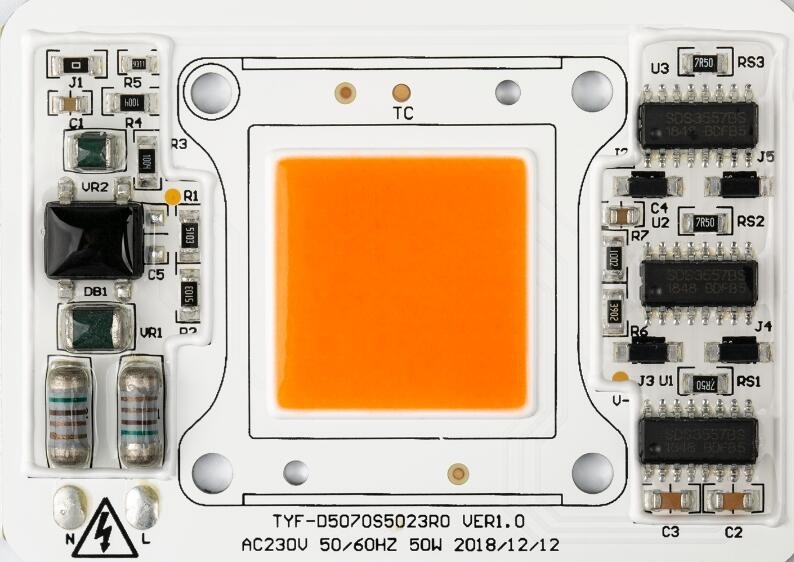 High PPFD Driverless Led Module D5070 110V 70W Full Spectrum Floodlight